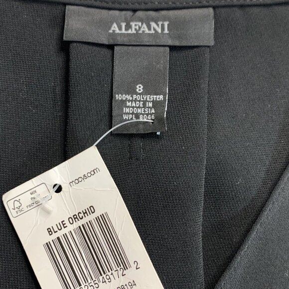 Alfani Women's Oversized High Low Shift Dress Flowy Pockets Size 8 Black NWT $90 - Picture 10 of 11